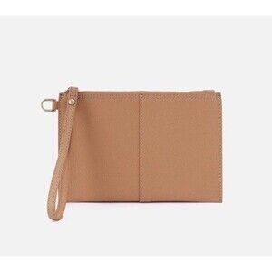 HOBO Vida Leather Pouch  Wristlet Clutch In Beige Biscuit New W/ Tag